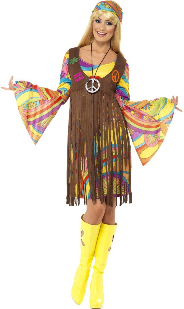 Groovy Lady kostuum | Hippie verkleedkleding dames maat S (36-38)